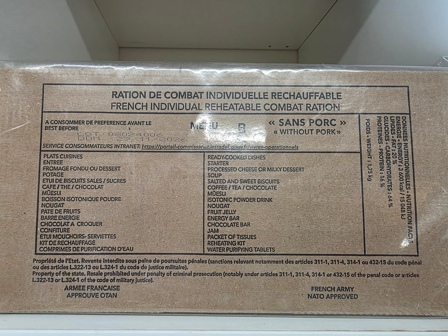 2026 French Military RCIR Ration Packs