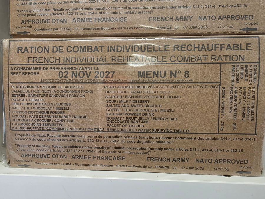 **NEW** 2027 French Military RCIR Ration Packs