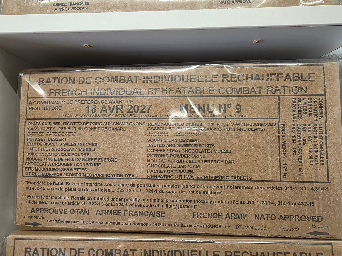 **NEW** 2027 French Military RCIR Ration Packs