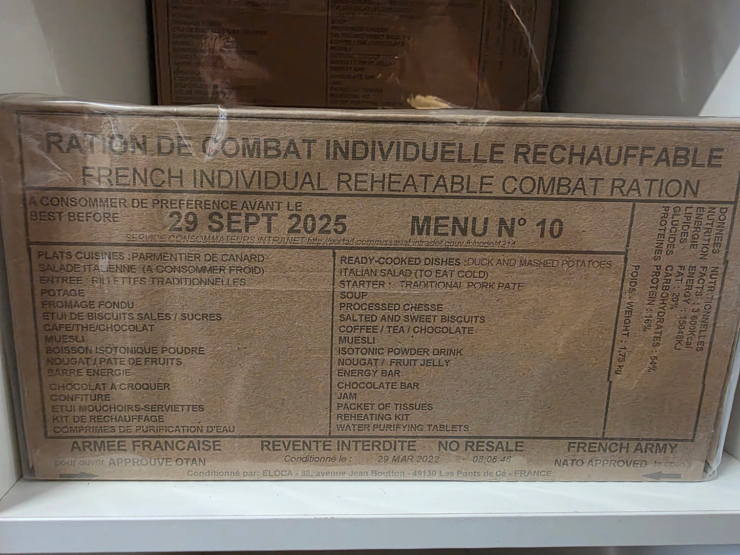 2025 French Military RCIR Ration Packs