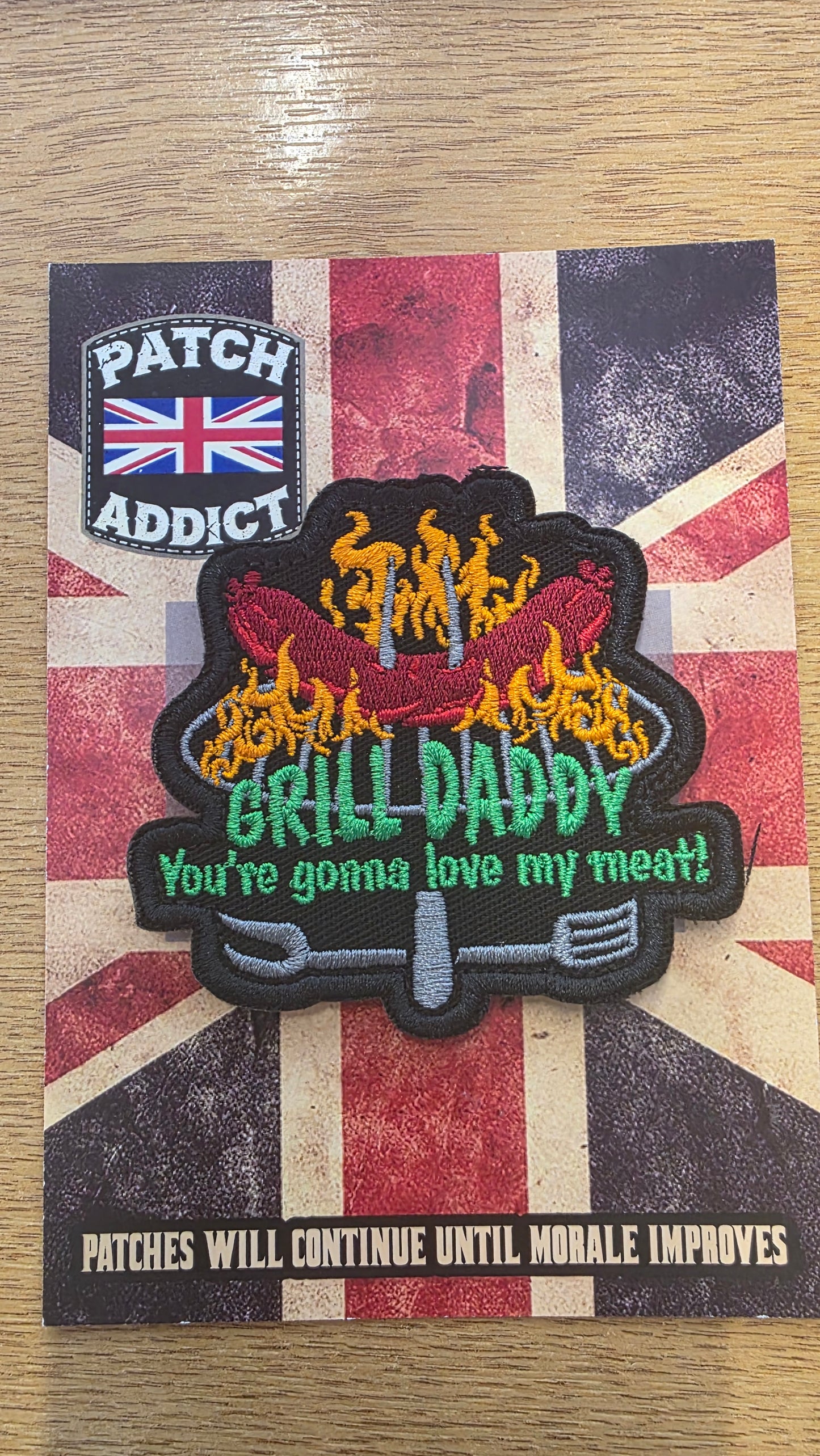 Grill Daddy You’re Gonna Love My Meat Embroidered Morale Patch | Velcro BBQ Patch