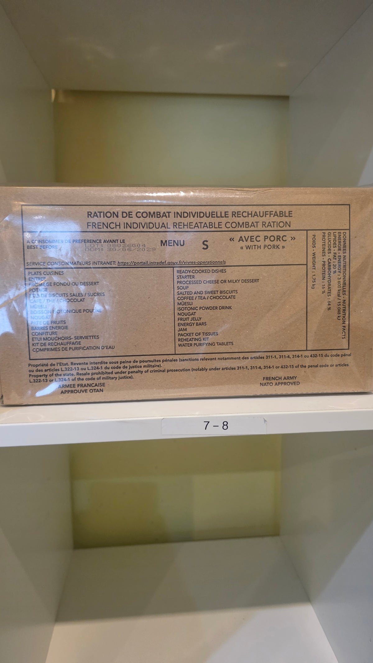 French RCIR Military Ration (2028 Date) | Genuine French Army Combat Ration