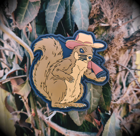 Bullseye Bucky the Squirrel - 3 Inch - PVC Patch