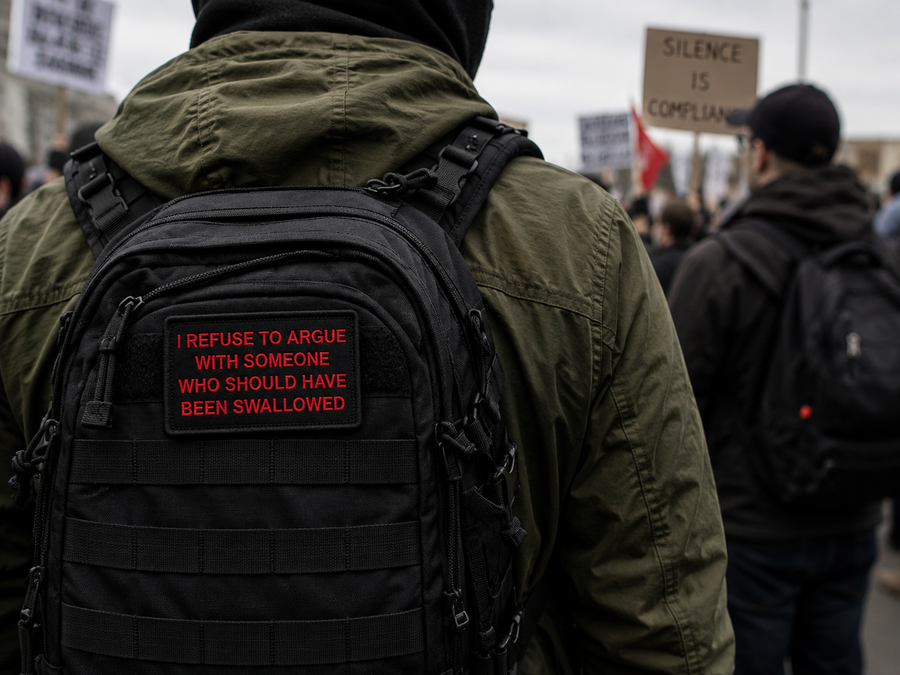 I Refuse To Argue With Someone Who Should Have Been Swallowed | Live Preview | 2"x3" | 2" x4" | 3"x6" Tactical Morale Velcro Patch UK
