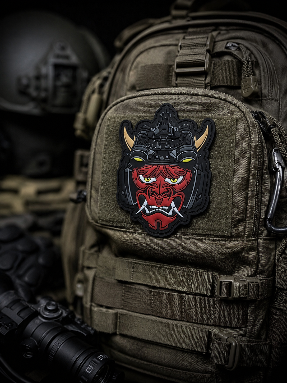 Tactical Oni Samurai PVC Patch |10cm Hook & Loop Morale Patch