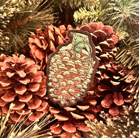 Pinecone Grenade - Embroidered- 4 inch Patch