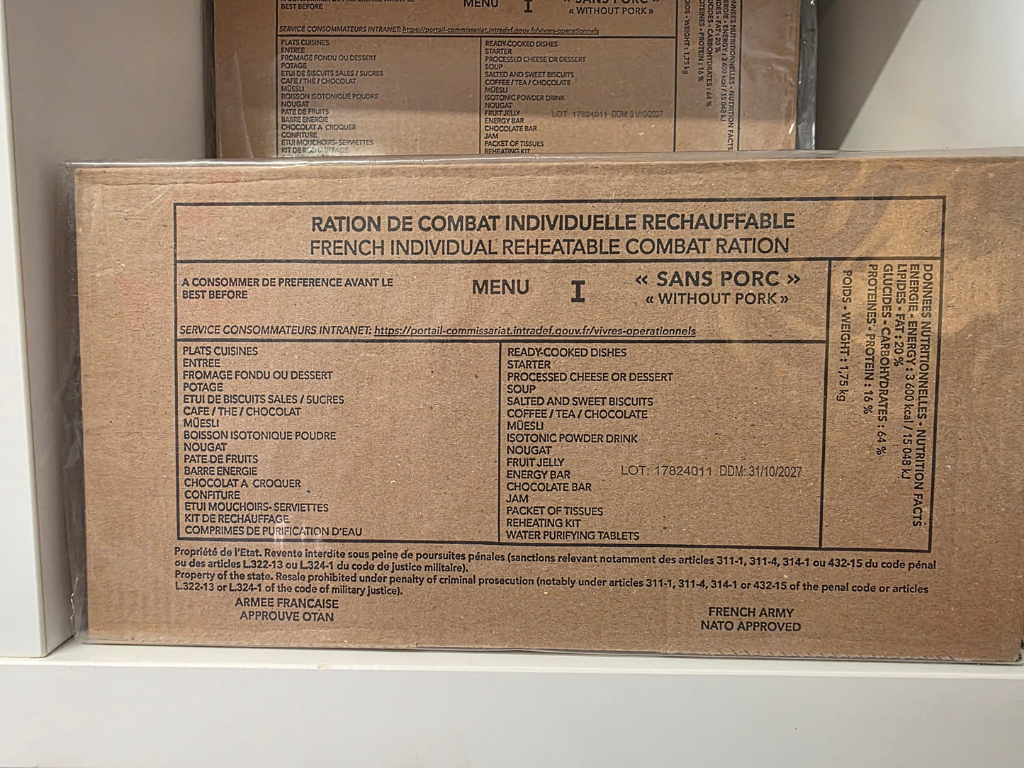 **NEW** 2027 French Military RCIR Ration Packs
