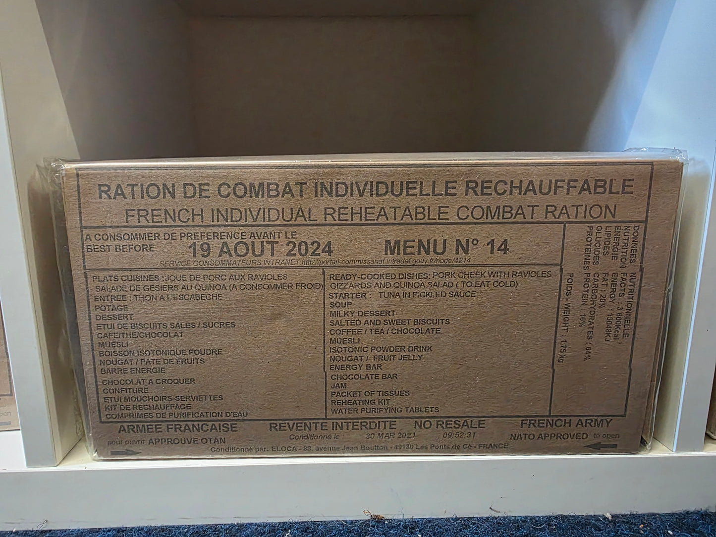 2024 (Past Best Before) French Military RCIR Ration Packs