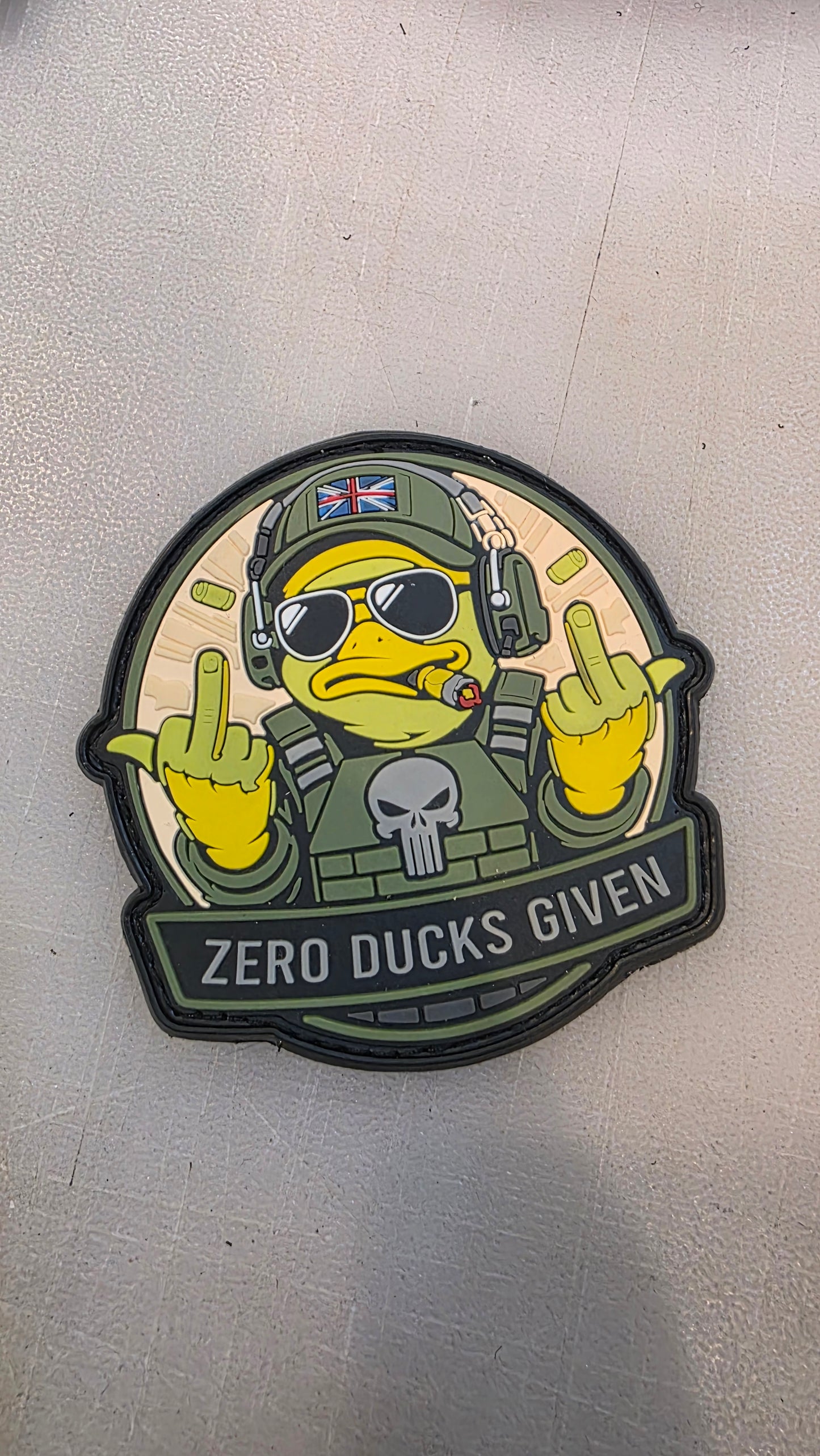 Zero Ducks Given Tactical PVC Patch | Velcro Morale Patch | Funny Military Duck Badge