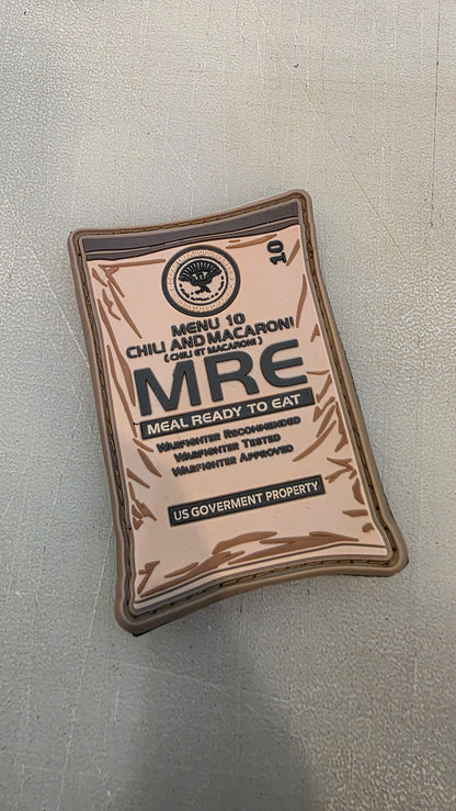 MRE Chili Mac Patch | Tactical Velcro Patch | Military Morale Patch | Army Ration Menu 10 Nostalgia | Hook & Loop Patch