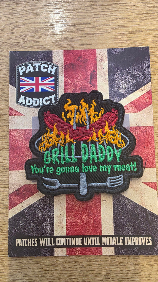 Grill Daddy You’re Gonna Love My Meat Embroidered Morale Patch | Velcro BBQ Patch