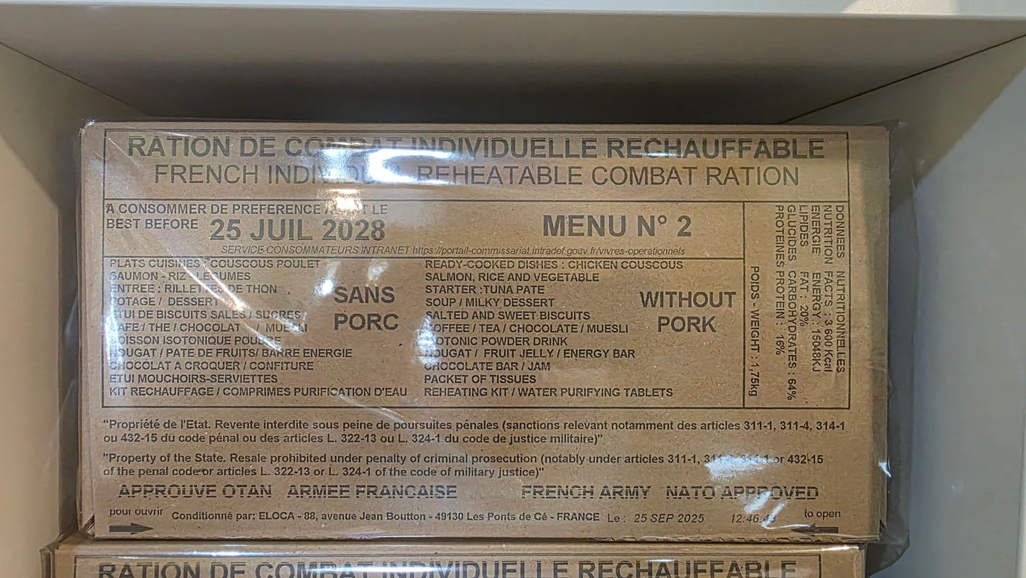 French RCIR Military Ration (2028 Date) | Genuine French Army Combat Ration