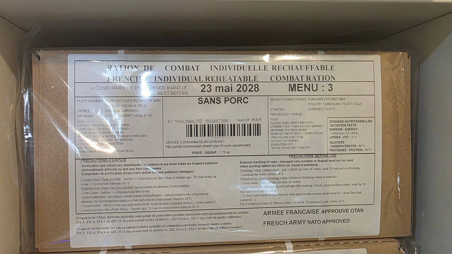 French RCIR Military Ration (2028 Date) | Genuine French Army Combat Ration