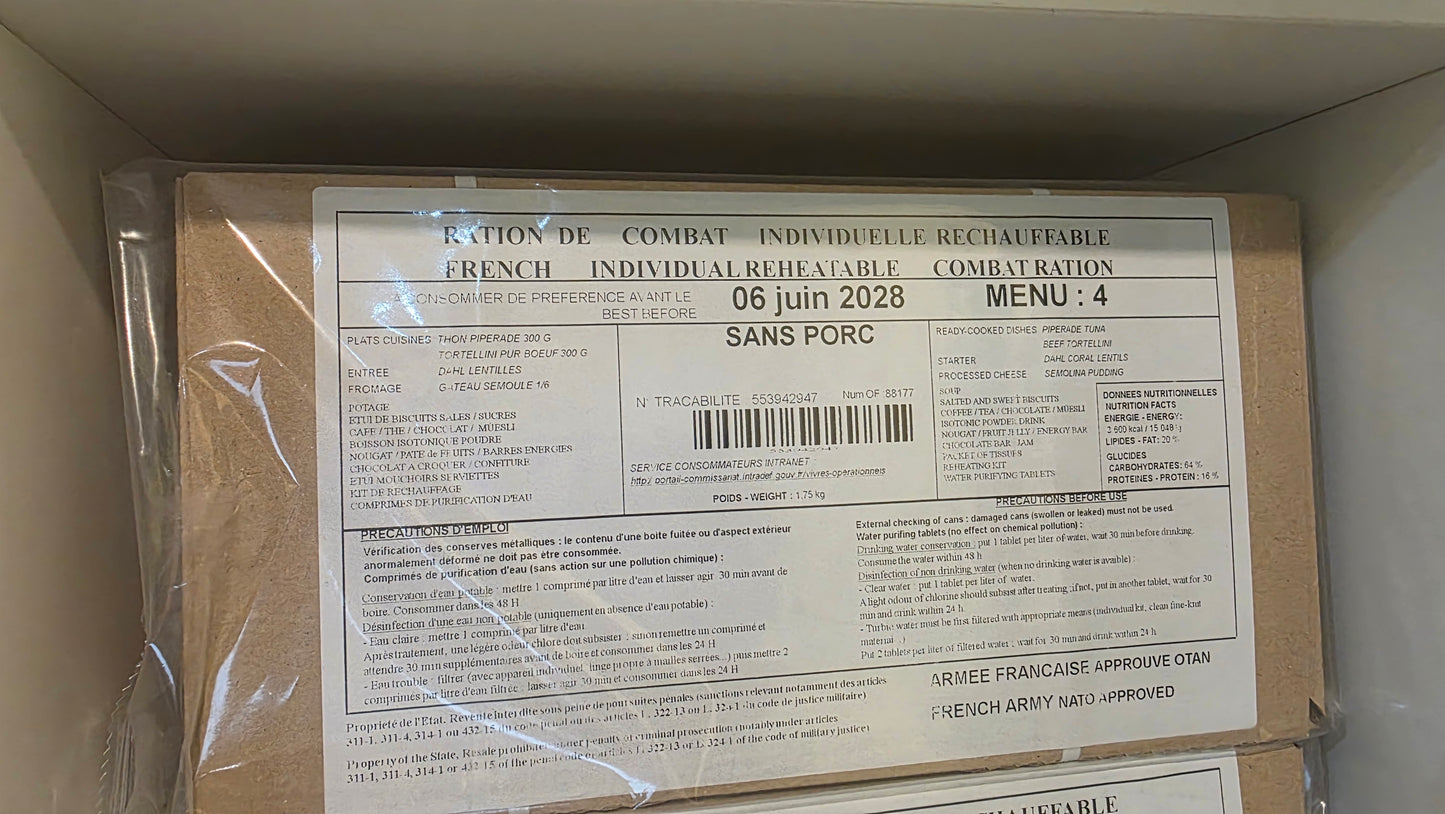 French RCIR Military Ration (2028 Date) | Genuine French Army Combat Ration