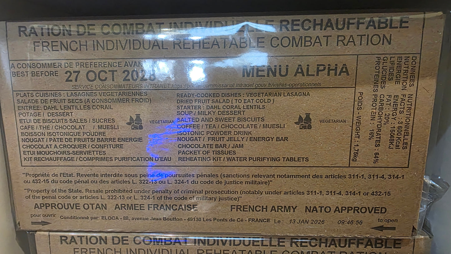 French RCIR Military Ration (2028 Date) | Genuine French Army Combat Ration