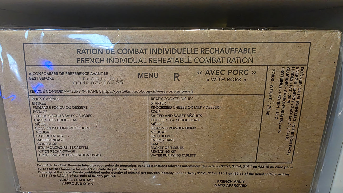 French RCIR Military Ration (2028 Date) | Genuine French Army Combat Ration