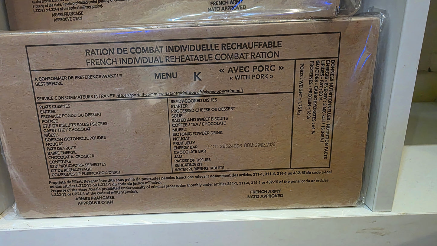 French RCIR Military Ration (2028 Date) | Genuine French Army Combat Ration