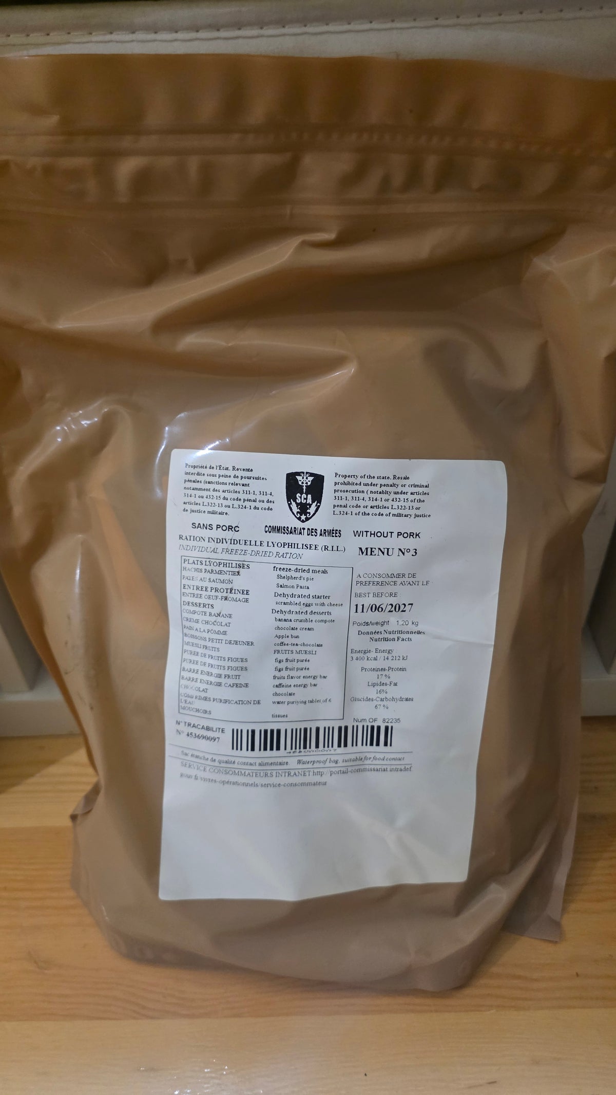 French Special Forces RIL MRE Freeze Dried Meal (2027 Dated)