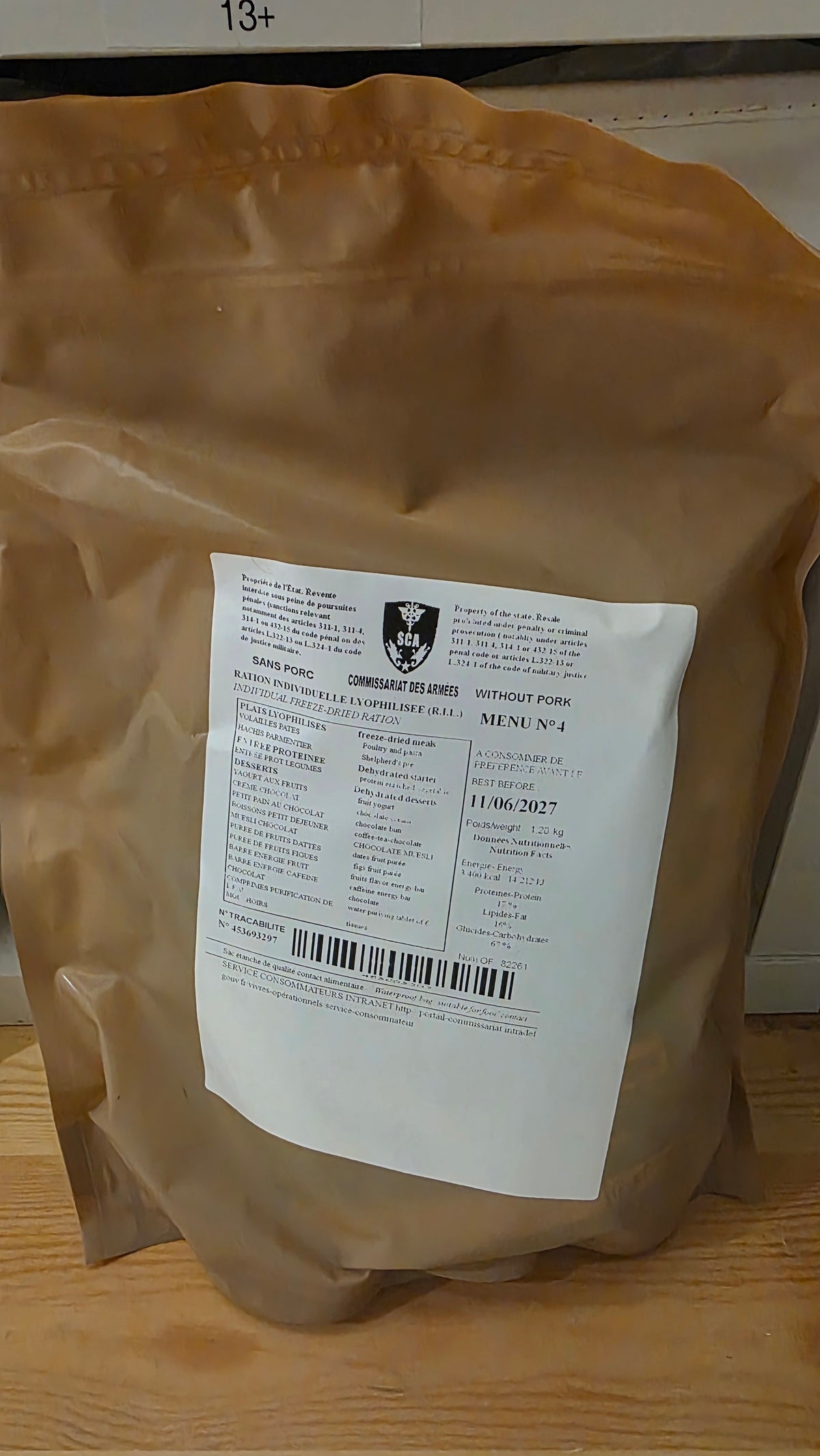 French Special Forces RIL MRE Freeze Dried Meal (2027 Dated)