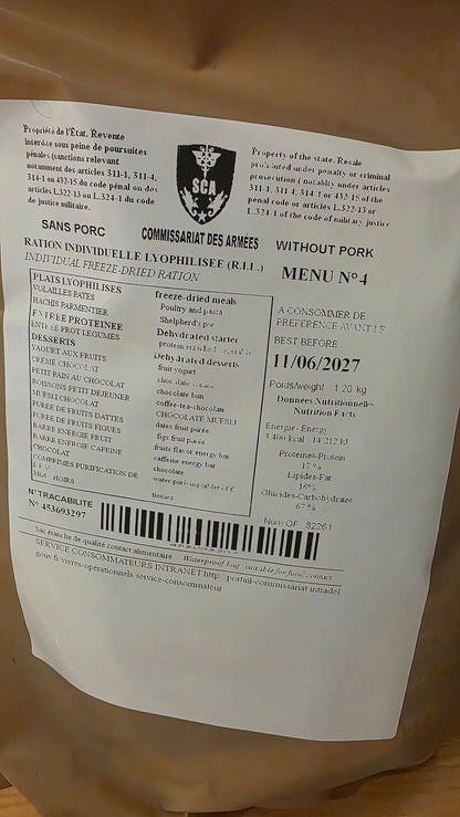 French Special Forces RIL MRE Freeze Dried Meal (2027 Dated)