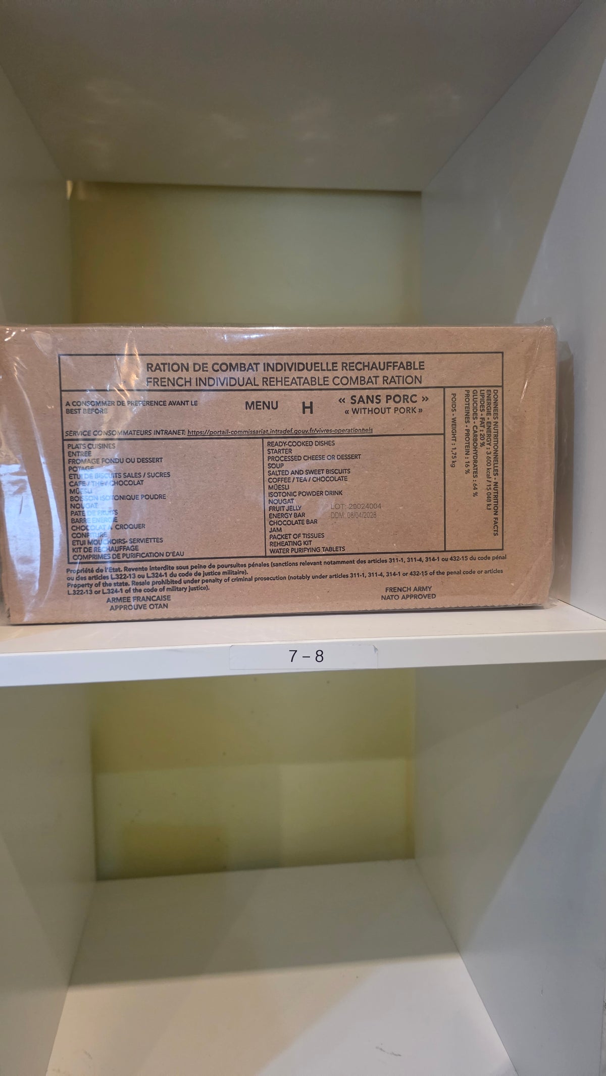 French RCIR Military Ration (2028 Date) | Genuine French Army Combat Ration