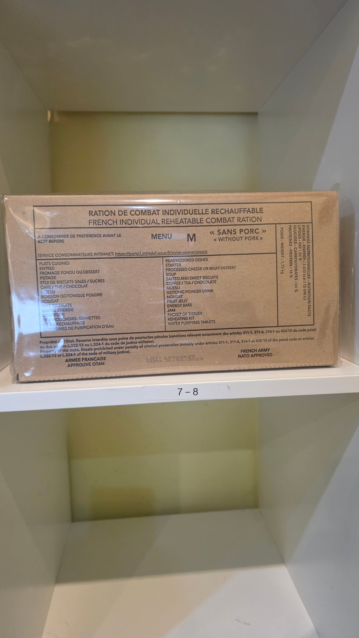 French RCIR Military Ration (2028 Date) | Genuine French Army Combat Ration
