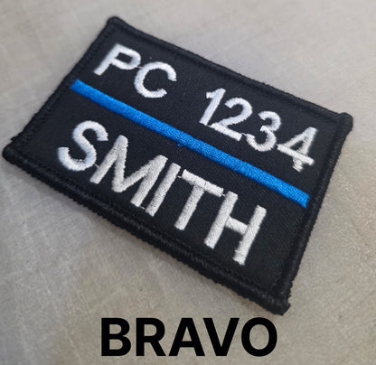 Custom 2" x 3" UK Police Name Patches | Rank, Number & Surname | Velcro ID