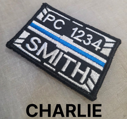 Custom 2" x 3" UK Police Name Patches | Rank, Number & Surname | Velcro ID