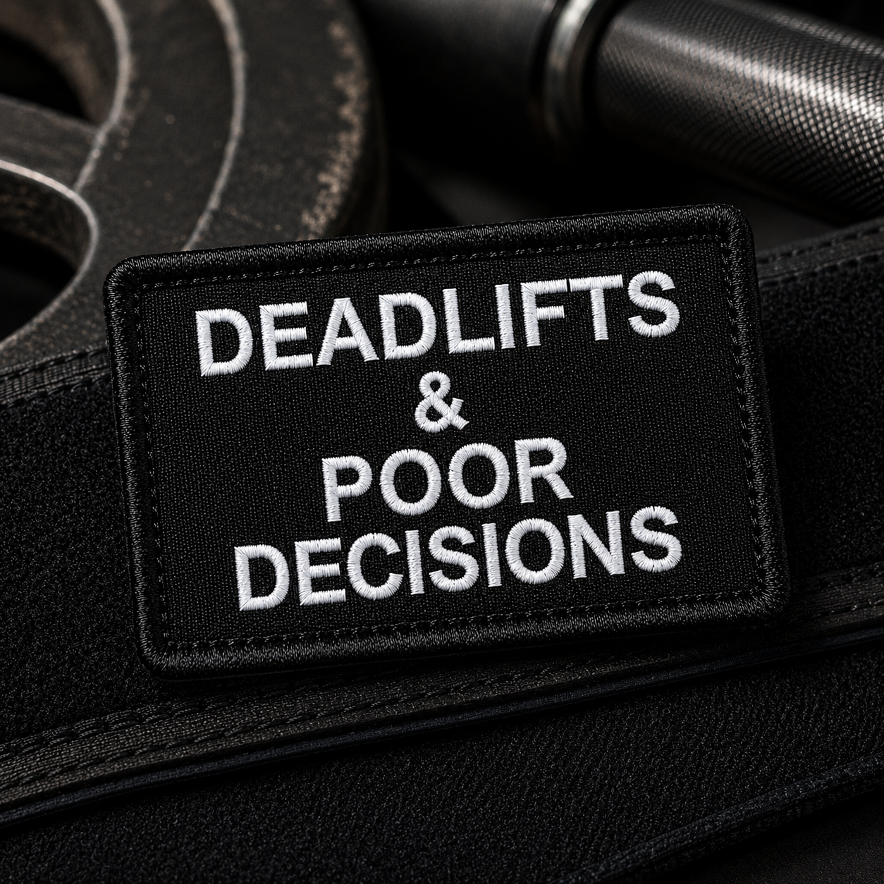 Deadlifts & Poor Decisions | Live Preview | 2"x3" | 2" x4" | 3"x6" Tactical Morale Velcro Patch UK
