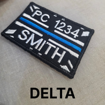 Custom 2" x 3" UK Police Name Patches | Rank, Number & Surname | Velcro ID