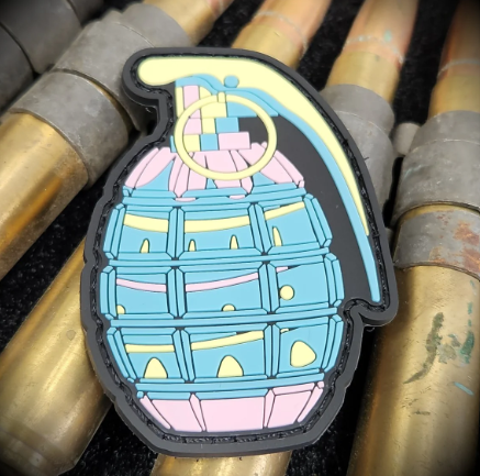 Sweet but Savage - Easter Egg Coloured Grenade - 3" PVC Patch - Bad Bunny Collection