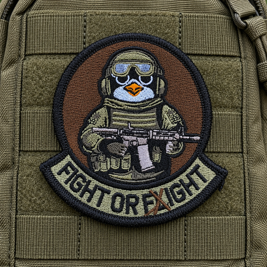 Fight or Flight – Embroidered Tactical Penguin Patch
