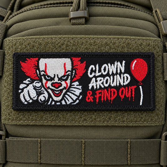Clown Around & Find Out Embroidered Morale Patch | Funny Tactical Patch