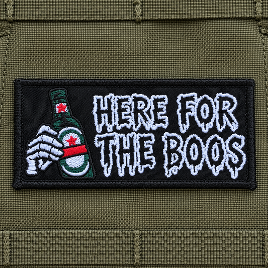 Here for the Boos – Glow in the Dark Embroidered Morale Patch | Funny Tactical Patch