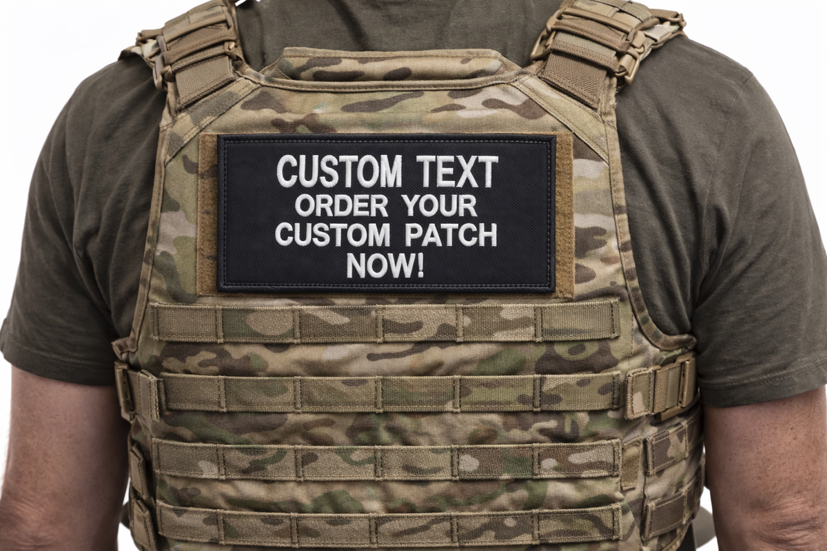 Custom Velcro Text Patch | LIVE PREVIEW | Multiple Sizes | Embroidered Name & Morale Patch