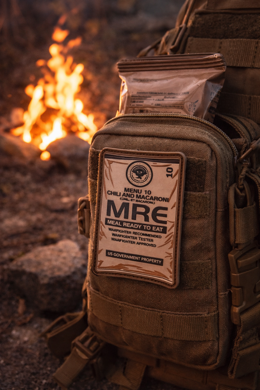 MRE Chili Mac Patch | Tactical Velcro Patch | Military Morale Patch | Army Ration Menu 10 Nostalgia | Hook & Loop Patch
