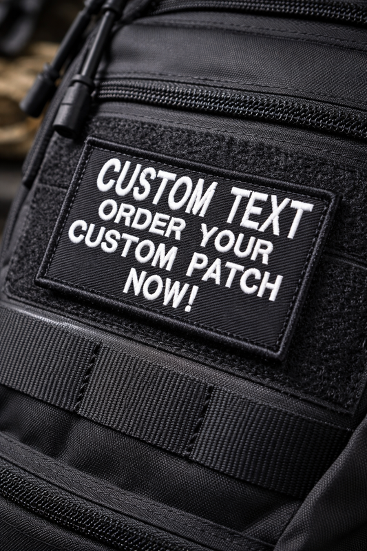 Custom 2" x 3" Embroidered Patch | Personalised Velcro Text