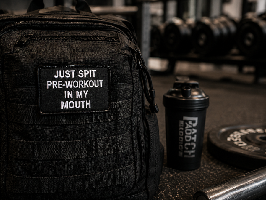 Just Spit The Pre-Workout In My Mouth | Live Preview | 2"x3" | 2" x4" | 3"x6" Tactical Morale Velcro Patch UK