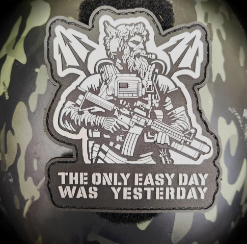 Tactical Navy Seal Triton - The Only Easy Day Was Yesterday - 4" PVC Patch Poseidon