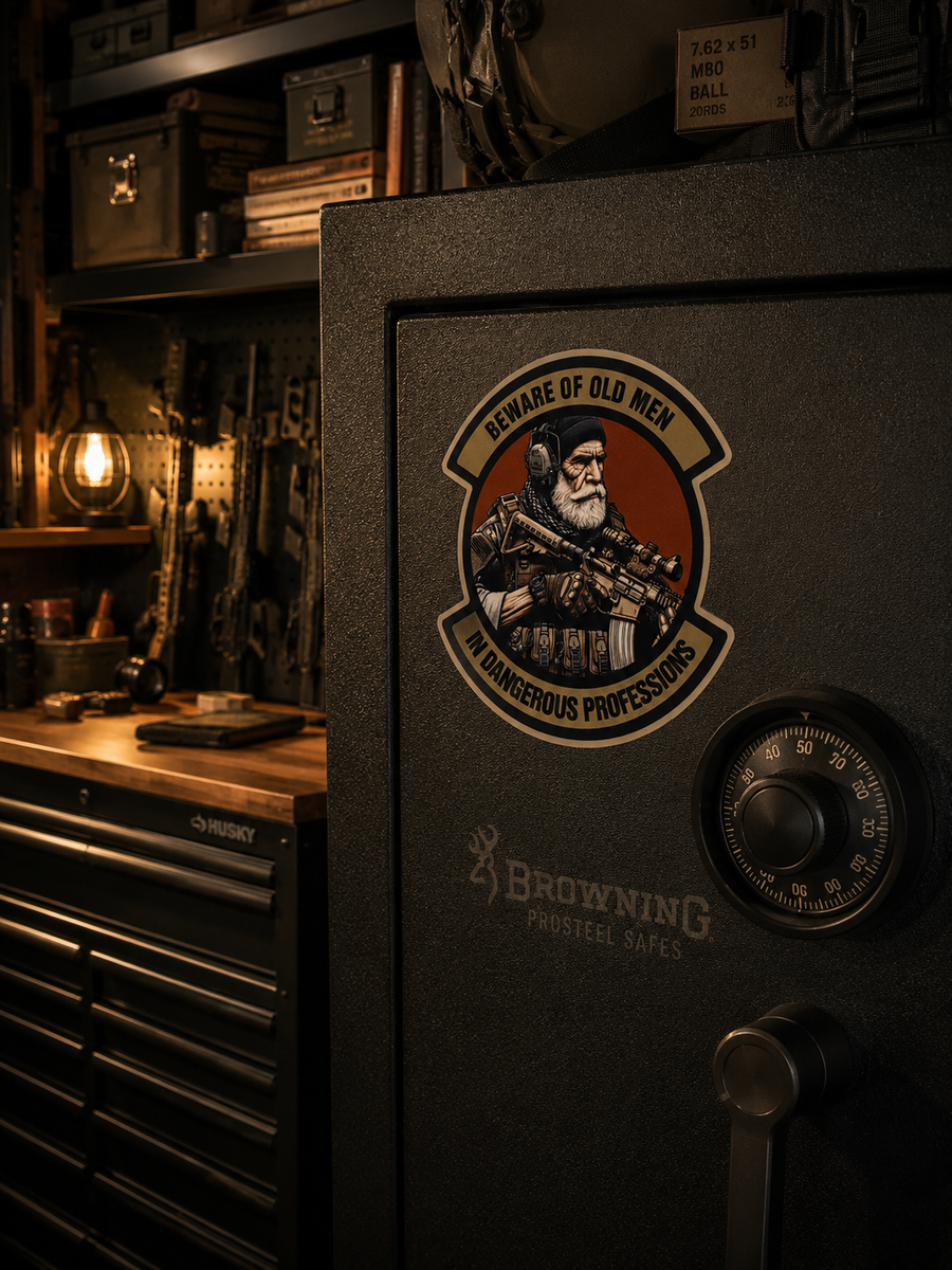 Beware Of Old Men In Dangerous Professions Sticker – Tactical Veteran Decal