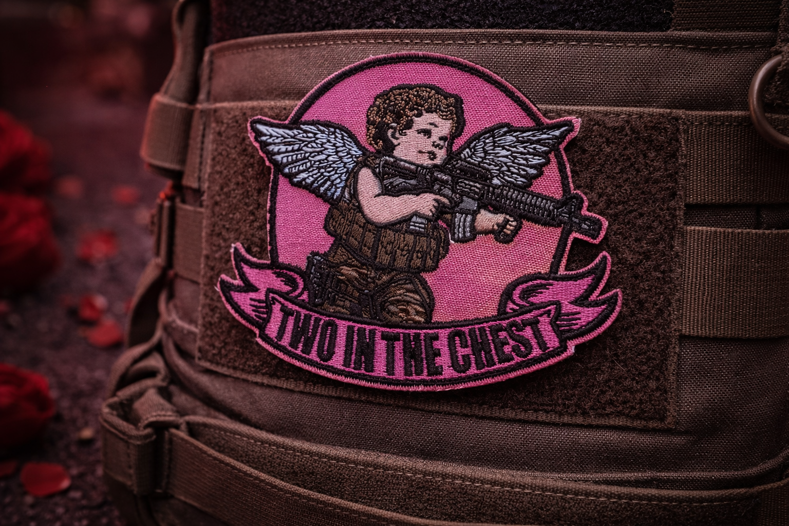 Two in the Chest Patch UK | Tactical Cupid Velcro Morale Patch 12cm ...