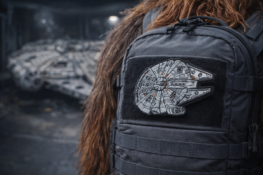 Millennium Falcon Patch Large | Embroidered Star Space Ship Patch | Velcro Tactical Morale Patch | Sci Fi Patch UK