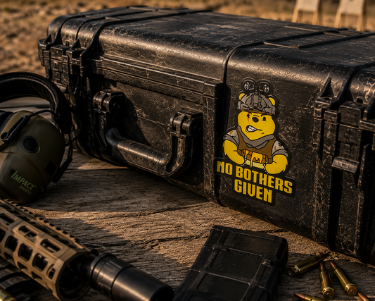 No Bothers Given Tactical Bear Sticker | Waterproof Vinyl Decal