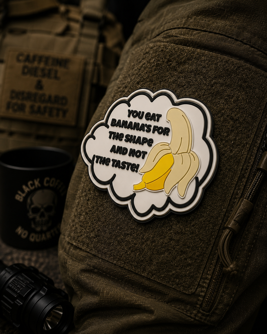 You Eat Bananas For The Shape, Not The Taste PVC Patch | White